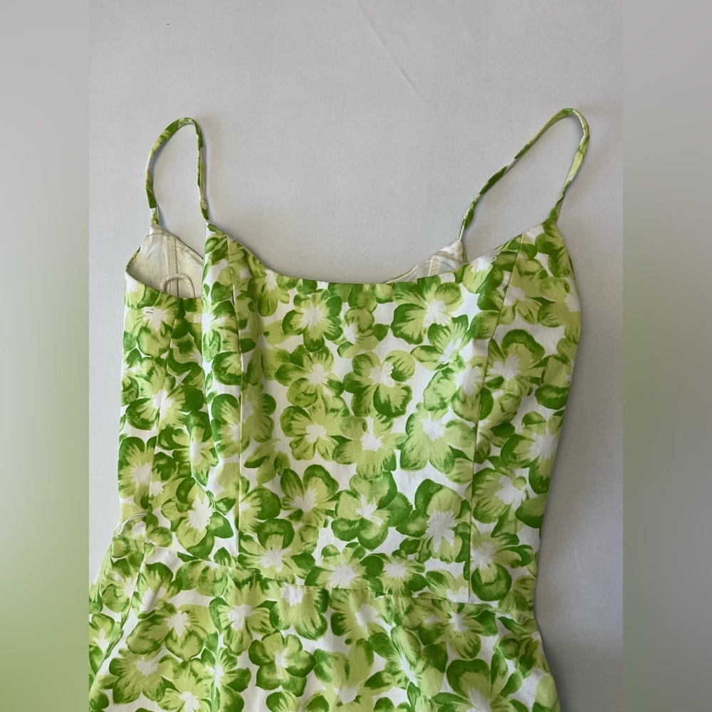 Jessica Howard Lime Green Floral Midi Dress - Picture 3 of 6